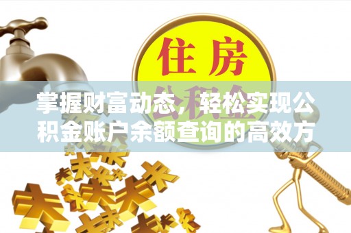 攀枝花掌握财富动态，轻松实现公积金账户余额查询的高效方法
