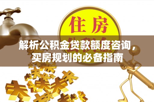 攀枝花解析公积金贷款额度咨询，买房规划的必备指南