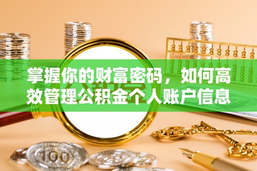 攀枝花掌握你的财富密码，如何高效管理公积金个人账户信息